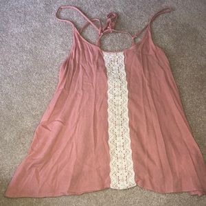 Pink lace tank top